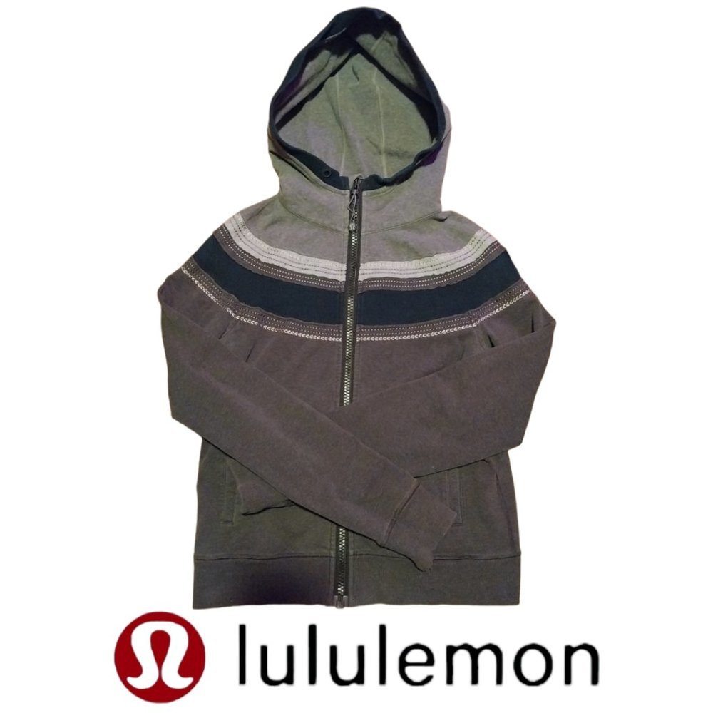 Lululemon Limited Edition Zip-Up Hoodie - Embroidered- Size 8